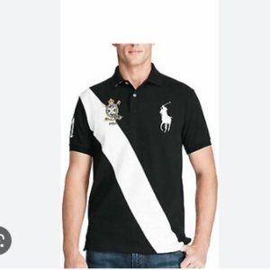 Ralph Lauren - Black/White Polo Shirt - Custom Slim Fit - Size Large